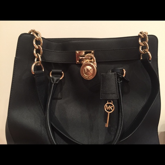 MK Original Hamilton Black Leather Satchel - Picture 4 of 8